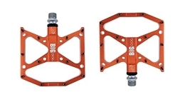 BANGHA Ersatzteiles Pedale, Fahrrad Pedalle Ultralight Flat Foot Mountain Bike Pedale MTB CNC Aluminiumlegierung versiegelt 3 Lager Anti Slip Fahrradpedale Fahrradteile (Color : Orange)