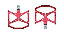 QSCTYG Ersatzteiles QSCTYG Fahrradpedale Ultralight Flat Foot Mountain Bike Pedale MTB CNC Aluminiumlegierung versiegelt 3 Lager Anti Slip Fahrradpedale Fahrradteile 62 (Color : Red)