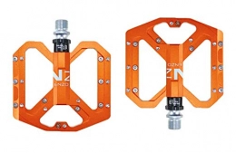 QSMIANA Ersatzteiles QSMIANA Fahrradpedale Plattfu Ultra Mountain Bike Pedale MTB CNC-Aluminiumlegierung Sealed 3 Lager Anti-Rutsch-Fahrradpedale Fahrradteile, Orange