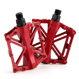 QXLG Ersatzteiles QXLG Leicht zu tragen Radfahren 9 / 16Flat Aluminium MTB Mountain Pedals Platform Road Aluminium stark und robust (Color : Red)