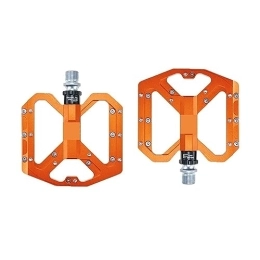  Mountainbike-Pedales Trittbrett Flache Fuß Ultraleicht Mountainbike Pedale MTB CNC Aluminium Legierung Versiegelt 3 Lager Anti-rutsch Fahrrad Pedale Fahrrad Teile Perfekt für Austausch Ihrer Alten Teile. (Color : Orange