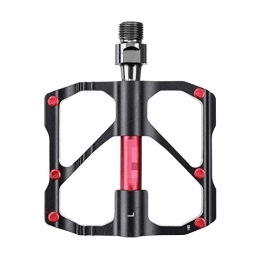 WIPP Mountainbike-Pedales WIPP Fahrrad-Mountainbike-Pedal Pedale Fahrrad Ultraleichte Aluminiumlegierungslager rutschfeste breite Plattform Kompatibel mit Mountain Road Bike Parts Zubehör (Color : Red) Mountainbike-Teile