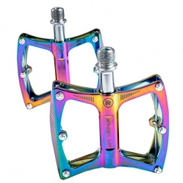 XIAOQBH Mountainbike-Pedales XIAOQBH Fahrradpedal Regenbogen-MTB Fahrrad-Pedal Ultraaluminiumlegierung Anti-Rutsch-Plattform Lager Bunte Pedale for BMX Mountain Bike Zubehör (Color : Rainbow)