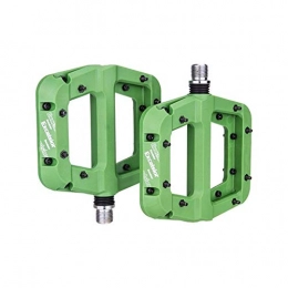 XPOXx Ersatzteiles Zyklus-Tools 2 Lager Nylon Ultra Flat Pedal XC Uhr Mountain Road Bike BMX Anti-Rutsch-Big Foot Plastikfahrrad-Pedal (Color : Green)