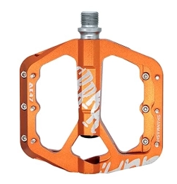 ZYLEDW Ersatzteiles ZYLEDW Fahrradpedale, Aluminiumlegierung Rennradpedale CNC-eloxierte Aluminiumlegierung rutschfeste MTB Flache Fahrradpedale mit versiegeltem Lager Mountainbike-Pedal-Orange
