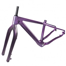HNXCBH Ersatzteiles HNXCBH Fahrradrahmen BXT Carbon-Fahrradrahmen Hakenrückraum 190mm Achse Thru Rückraum 197mm 26 * 4.8 Reifen Schnee Carbon-Fahrradrahmen + Gabel (Color : Chameleon Purple, Size : 18inch matt)