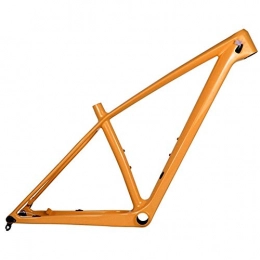 HNXCBH Mountainbike-Rahmen HNXCBH Fahrradrahmen Carbon-Mountainbike-Rahmen 148 * 12mm Carbon-MTB Fahrradrahmen 31.6mm Sattelstütze 15 / 17 / 19" (Color : Orange Color, Size : 17inch Glossy)