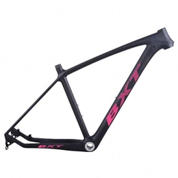 HNXCBH Mountainbike-Rahmen HNXCBH Fahrradrahmen MTB Carbon Rahmen 29in Carbon-Mountainbike-Rahmen 142 * 12 oder 135 * 9mm Fahrradrahmen 3K Matt / Glanz MTB Rahmen (Color : Pink Logo, Size : 17.5inch matt)