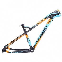 HNXCBH Ersatzteiles HNXCBH Fahrradrahmen Rahmen 142mm Mountainbike * 12mm Thru Axle Fahrradrahmen Carbon-Faser-15 17 (Color : Black Blue orange 17)