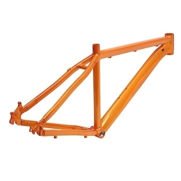 Mgorgeous Ersatzteiles Mgorgeous 26 Zoll Fahrrad Rahmen - Kohlefaser Fahrradrahmen aus Aluminiumlegierung Mountainbike-Rahmen Scheibenbremse Mountainbike Straßenfahrrad Neigung Hartschwanz Rahmen (Orange)