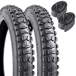 YunSCM Mountainbike-Reifen 2 Stück 16 Zoll Mountainbike-Reifen 16 x 1, 95 (54-305) plus 2 Pack 16 Zoll Fahrradschläuche, kompatibel mit 16 x 1, 95 Fahrradreifen und Schläuchen (P1063-Schwarz)