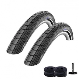 2 x Schwalbe Big Apple Fahrradreifen Reflex Schwarz 60-622 + 2 Schläuche AV19