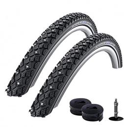 2 x Schwalbe Winter Ersatzteiles 2 x Schwalbe Winter Fahrradreifen 28 x 1, 20 - (30-622) + 2 Schläuche DV 17