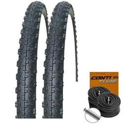 MITAS Mountainbike-Reifen Mitas Set: 2 x Saurus MTB Reifen 26x1.95 / 50-559 Stollenprofil + Conti SCHLÄUCHE Autoventil