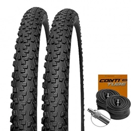 Set-Schwalbe Mountainbike-Reifen Set: 2 x Schwalbe Black Jack Reifen 18x1.90 / 47-355 + Conti SCHLÄUCHE Dunlopventil