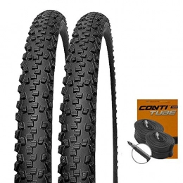 Set-Schwalbe Mountainbike-Reifen Set: 2 x Schwalbe Black Jack Reifen 26x2.25 / 57-559 + Conti SCHLÄUCHE Rennradventil