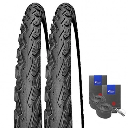 Set-Schwalbe Mountainbike-Reifen Set: 2 x Schwalbe Land Cruiser schwarz Reifen 26x2.00 / 50-559 + Schwalbe Schläuche Dunlopventil