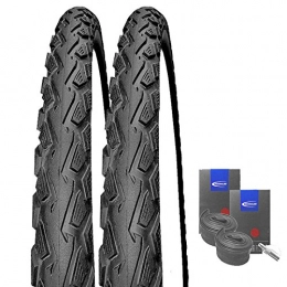 Set-Schwalbe Mountainbike-Reifen Set: 2 x Schwalbe Land Cruiser schwarz Reifen 47-622 / 28x1.75 + Schwalbe Schläuche Dunlopventil