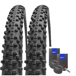 Set-Schwalbe Mountainbike-Reifen Set: 2 x Schwalbe Smart Sam HS476 Reifen 24x2.35 / 60-507 + Schwalbe SCHLÄUCHE Dunlopventil