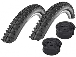 Set-Schwalbe Ersatzteiles Set: 2 x Schwalbe Smart Sam HS476 Reifen 26x2.25 / 57-559 + Schwalbe SCHLÄUCHE Blitzventil