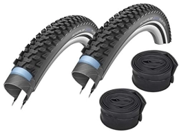 Velo.Set 2 x Schwalbe Marathon Plus MTB Reifen // 57-584 (27,5x2,25) + Schläuche, Variante:DV-Schläuche (Schwalbe), Ausführung:schwarz Reflex