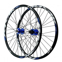 QHY Ersatzteiles 26 27.5 29 Zoll Mountainbike-Laufradsatz, Fahrrad Profil Felge Schwarz 6-Loch Disc 1-1 / 2" 32H AM QR 8-11 Geschwindigkeit (Color : Blue, Size : 29 inch)