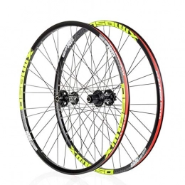 LHLCG Ersatzteiles 26"Mountain Bike Wheel Ultra Light 72 Ring Quick Release 4 Palin Aluminum Alloy Wheels, Black / Green