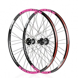 LHLCG Ersatzteiles 26"Mountain Bike Wheel Ultra Light 72 Ring Quick Release 4 Palin Aluminum Alloy Wheels, Black / pink