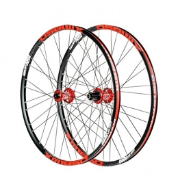 LHLCG Ersatzteiles 26"Mountain Bike Wheel Ultra Light 72 Ring Quick Release 4 Palin Aluminum Alloy Wheels, Black / red