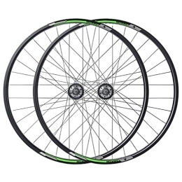 HSQMA Ersatzteiles HSQMA MTB Scheibenbremsen Laufradsatz 27.5 Zoll Mountainbike Felge Schnellspanner Fahrrad Laufrads 32 Loch Nabe Für 7 / 8 / 9 / 10 Geschwindigkeit Kassette (Color : Green, Size : 27.5'')