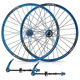 IOPY Ersatzteiles IOPY 26-Zoll-Scheibenbremse Mountainbike Laufradsatz Aluminiumlegierung Schnellspanner 7 / 8 / 9 / 10-fach Kassette Schwungrad 32 Loch (Color : Blue, Size : 26in)