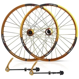 IOPY Ersatzteiles IOPY Mountainbike-Laufradsatz 26 Zoll 32-Loch-Scheibenbremse Schnellspanner 7 / 8 / 9 / 10-fach Kassettenschwungrad (Color : Yellow, Size : 26in)