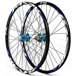 LHLCG Ersatzteiles LHLCG 27.5"Mountain Bike Wheel Aluminum Alloy Double Rims Disc Brake Quick Release Type Drum Wheels Set, bluedrumbluelabel