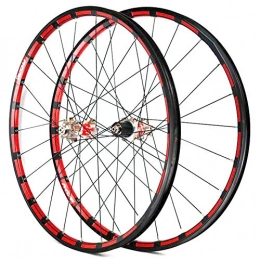 LHLCG Ersatzteiles LHLCG 27.5"Mountain Bike Wheel Set Aluminum Alloy Color Ring Straight Pull Palin Disc Brake Wheels, titaniumreddrumredcircle