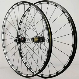 Mountain Bike Ersatzteiles Mountain Bike Barrel Welle Wheel Set Gerade-Pull 24-Loch 4 Bearing Scheibenbremse 26" / 27.5" 3-Seiten-CNC-Aluminiumfelgen Black Carbon Drum (A Pair Wheels) (Color : Black, Size : 26")