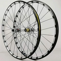Mountain Bike Ersatzteiles Mountain Bike Barrel Welle Wheel Set Gerade-Pull 24-Loch 4 Bearing Scheibenbremse 26" / 27.5" 3-Seiten-CNC-Aluminiumfelgen Titanium Carbon Drum (A Pair Wheels) (Color : Titanium, Size : 26")