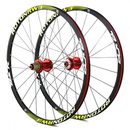LHLCG Ersatzteiles Mountainbike Wheel Super Loud 5 Palin Aluminum Alloy Rim Bicycle Wheels Set Red, 26"