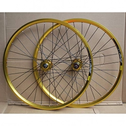 MZPWJD Ersatzteiles MZPWJD MTB Fahrrad Laufradsatz 24 Zoll Double Layer Rim Scheiben- / Felgenbremse Fahrrad-Rad 8-10 Geschwindigkeit 32H (Color : Gold)