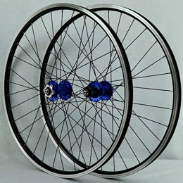 Xiami Ersatzteiles Xiami 26" Mountain Bike Wheel Set Quick Release Alufelge 7-11 Geschwindigkeit 32 Löcher Front 2 hinten 4 Lager Scheibenbremsnabe Drum Cassette Schwungrad (EIN Paar Räder) (Color : Blue, Size : 26")