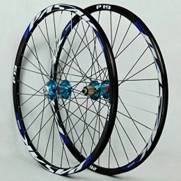 Xiami Ersatzteiles Xiami Fahrrad-Räder for MTB 26 / 27, 5 / 29-Zoll-Scheibenbremse Alufelge 32H Quick Release Cassette Freilauf NOVATEC Blau Hub + Blau Lable (Vorderrad und Hinterrad) (Size : 27.5")