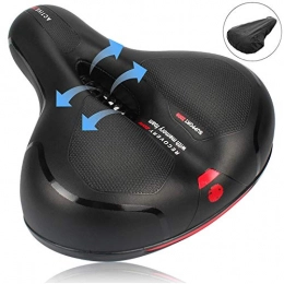 Fahrradsattel, Cityrad Rennrad MTB Sattel mit Reflektorstreifen, Gepolsterter Langsame Rebound Memory Foam Fahrradsattel Herren Damen, Hohl Ergonomisch Gefedert Tourensattel Fahrradsitz (Red)