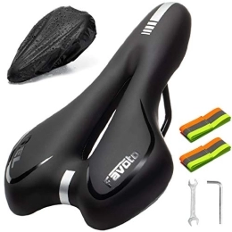 Favoto Fahrradsattel Universal Gel MTB Sattel Fahrradsitz Hohl Ergonomisch Tourensattel Atmungsaktiv für Herren Damen Rennrad Mountainbike mit Sitzbezug Schraubenschlüssel 2 Reflektierende Bänder