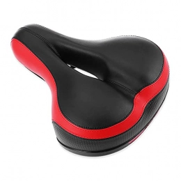 KDOQ Ersatzteiles KDOQ Mountainbike-Sattel, Radfahren, großer, breiter Fahrradsitz, rot und schwarz, Komfort, weiches Gel-Kissen (Color : Red)