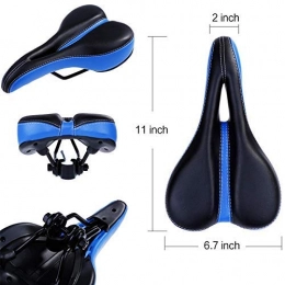 Xiaoyue Ersatzteiles Komfortabler Sattel for Fahrrad Mode Fahrrad-Sattel Blau Schwarz einen.Kreislauf.durchmachensattel wasserdichten PU-Leder-Fahrradsitz mit Wrench einen.Kreislauf.durchmachensattel for Mountain Bike Rid