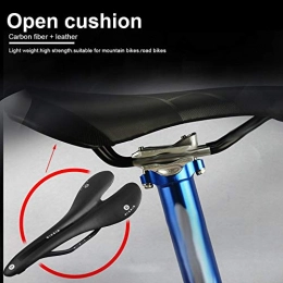 Yaoaomon Ersatzteiles Yaoaomon P03SP Carbon+Leather Cycling Mountain Bike Front Seat Mat Road Bicycle Saddle Black