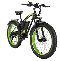 YANGAC Elektrische Mountainbike 26 Zoll E-Bike Mountainbike, mit Hinterradmotor 48V | 85 Nm | 624Wh (70KM) Abnehmbare Lithium-Batterie | Hydraulische Brake | Shimano 21-Gang | 4, 0" Fette Reifen, grün