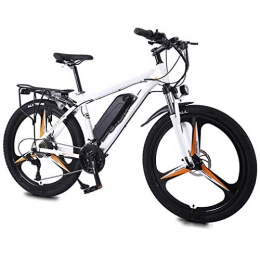 AMGJ Elektrische Mountainbike AMGJ Mountain Elektrofahrrad, 27-Gang Getriebe Verstellbarer Sattel mit 350W Motor 36V 8Ah / 10Ah / 13Ah Lithium Batterie 26 Zoll E-Bike Pedelec für Fitnessübungen im Freien, Weiß, 13AH