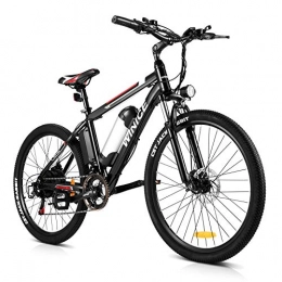 Caroma Elektrische Mountainbike Caroma Elektrofahrrad Elektrisches, Mountainbike für Erwachsene, 26" Hochgeschwindigkeits-Elektrofahrrad, Front Shock Elektrofahrrad mit herausnehmbarer 8AH Batterie (Schwarz)