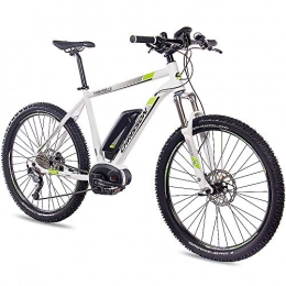 CHRISSON Elektrische Mountainbike CHRISSON 27, 5 Zoll E-Bike Mountainbike Bosch - E-Mounter 1.0 Weiss 48cm - Elektrofahrrad, Pedelec für Damen und Herren mit Bosch Motor Performance Line 250W, 63Nm - Intuvia Computer und 4 Fahrmodi