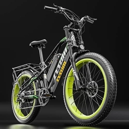 cysum Elektrische Mountainbike cysum M900 Fat Reifen Elektrofahrrad für Erwachsene, 26 Zoll Elektrofahrräder Herren, Autobahn Strand Schnee Berg Alles Gelände Ebike, 48V 17AH Li-Batterie, Shimano 9-Gang